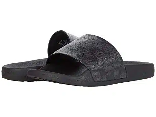 COACH Women's Udele Slide CharcoalBlack Mixed Material