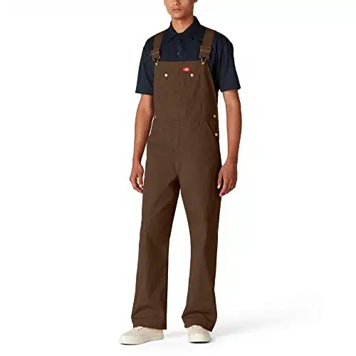 Dickies mens Bib Overalls, Rinsed Timber,  x L US