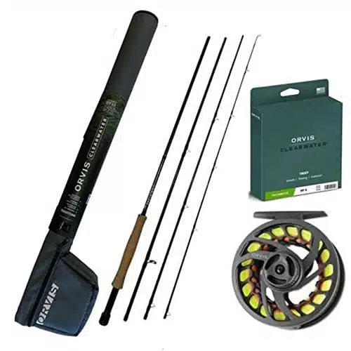 Orvis Clearwater Fly Rod Outfit   ,,eight Fly Fishing Rod and Reel Combo Starter Kit with Large Arbor Reel and Case, wt 'pc