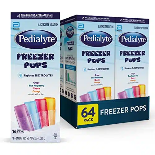 Pedialyte Electrolyte Solution Freezer Pops, Variety Pack, Pack of