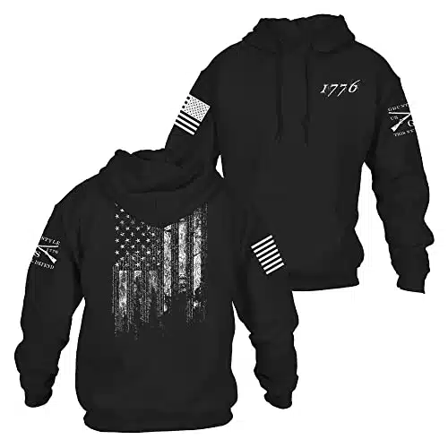 Grunt Style Flag Hoodie (Black, XXXLarge)