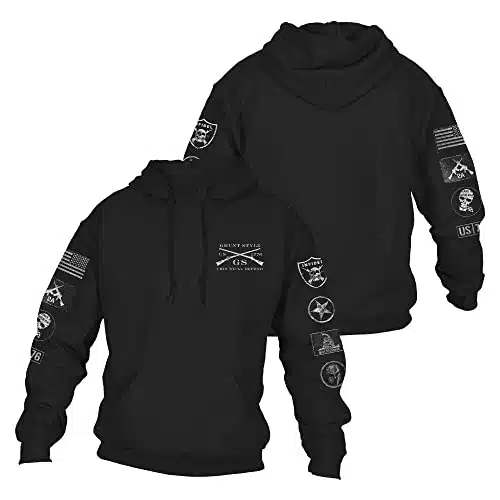 Grunt Style Patch Hoodie (Black, XXLarge)