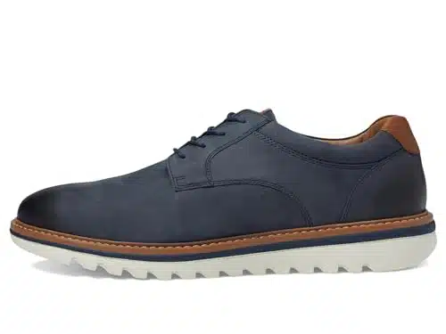 Johnston & Murphy Men's Braydon Plain Toe Navy Oiled Nubuck,