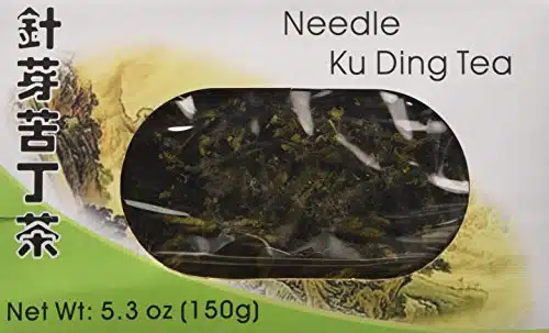 Lucky Eight All Natural Chinese Needle Ku Ding, Bitter Green Tea, Loose Tea Leaves Stick, Only Sticks Needed for a Cup of Tea, Oz