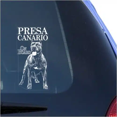 Presa Canario Clear Vinyl Decal Sticker for Window, Dogo Canary Mastiff Dog Sign Art Print