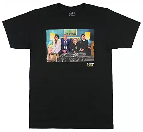 Schitt's Creek Mens' Cast Unhappy Family Photo Graphic T Shirt, Large