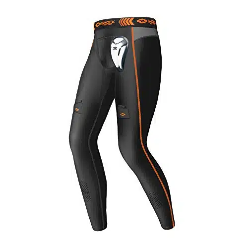 Shock Doctor Boys' Compression Hockey Pant WBioflex Cup, BlackOrange (New)