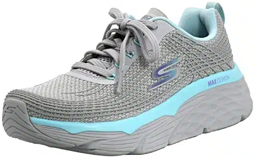 Skechers Women's Max Cushioning Elite Sneaker, GreyTurqouisePurple,  US