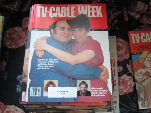 TV Cable Week (Danny DeVito of Taxi & Rhea Perlman of Cheers , Merlin Olsen , Jack Paar ,)