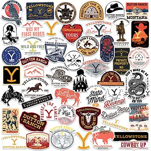 Yellowstone CT Sticker Pack Large Deluxe Stickers Variety Pack   Laptop, Water Bottle, Scrapbooking, Tablet, Skateboard, IndoorOutdoor   Set of