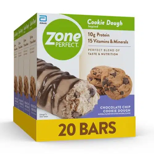 ZonePerfect Protein Bars  g Protein  Vitamins & Minerals  Nutritious Snack Bar  Chocolate Chip Cookie Dough  Bars