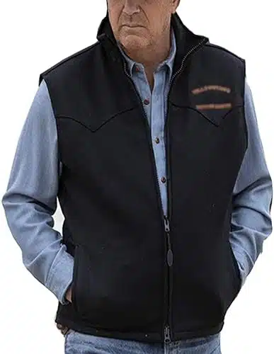 AJackets Men feets TV Series Yellowstone John Dutton Cowboy Rip Wheeler Kevin Costner Black Cotton Yellowstone Vest Jacket (X Large)