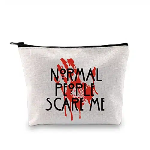 GJTIM Horror Story TV Show Inspired Gift Normal People Scare Me Halloween Party Supplies Makeup Bag (Scare Me bag)