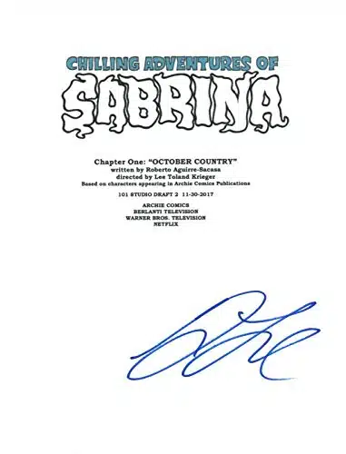 Gavin Leatherwood Signed CHILLING ADVENTURES OF SABRINA Pilot Script COA