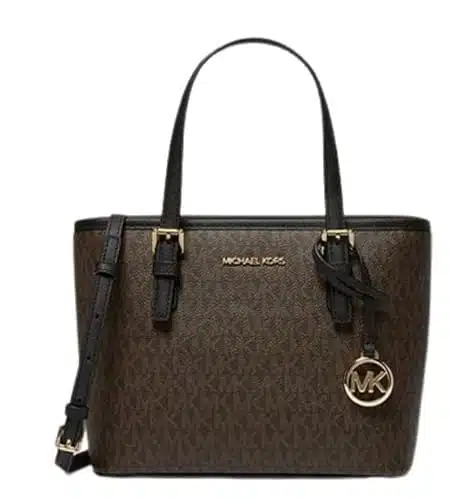 Michael Kors XS Carry All Jet Set Travel Womens Tote (BROWNBLK)