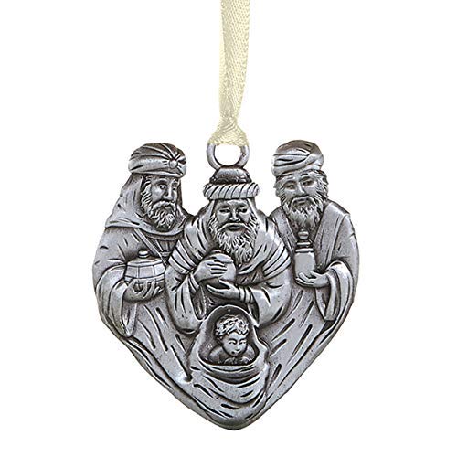 Religious ise Men with Baby Jesus Nativity Scene Christmas Ornament, Inch