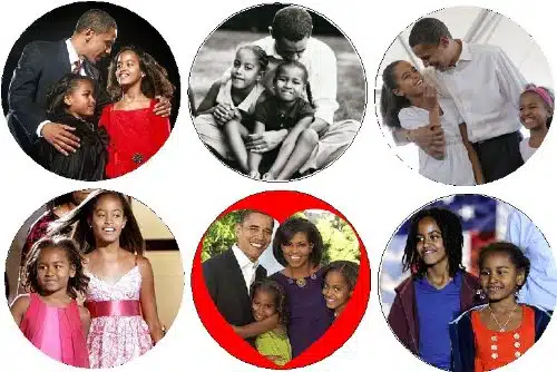 Set of ALIA & SASHA Obama MAGNETS ~ First Family Barack