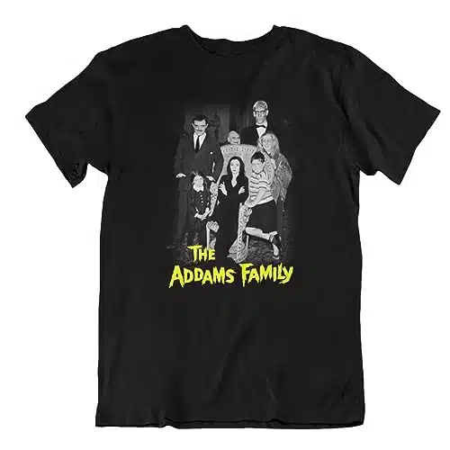 The Addams Family Original Cast Mens Short Sleeve T Shirt Vintage Style Graphic Tees Black