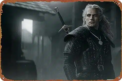 The Witcher Henry Cavill Movie Poster Vintage Look Tin Metal Sign Wall Decoration xInches