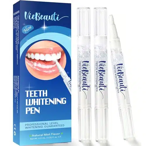 VieBeauti Teeth Whitening Pen (Pcs), + Uses, Effective, Painless, No Sensitivity, Travel Friendly, Easy to Use, Beautiful White Smile, Mint Flavor