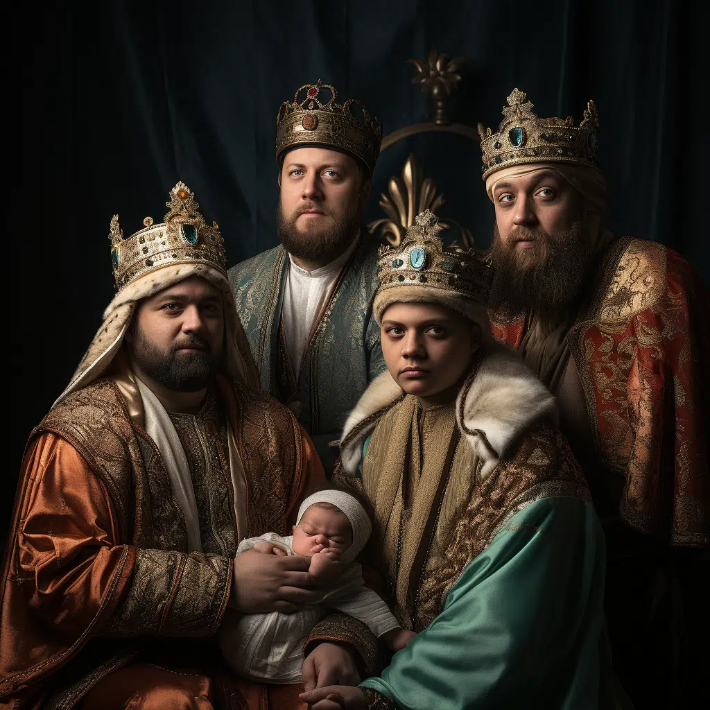 cast of three wise men and a baby