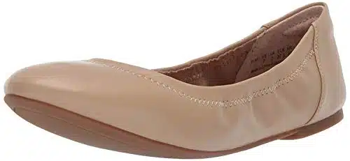 Amazon Essentials Women's Belice Ballet Flat, Beige,