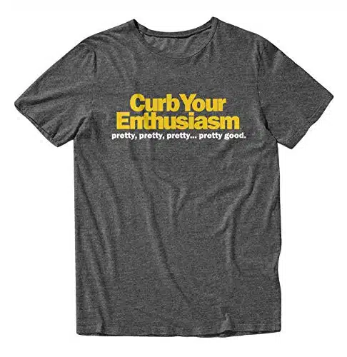 Curb Your Enthusiasm Mens Shirt Larry David Pretty Pretty Good Graphic T Shirt (Charcoal Heather, Medium)