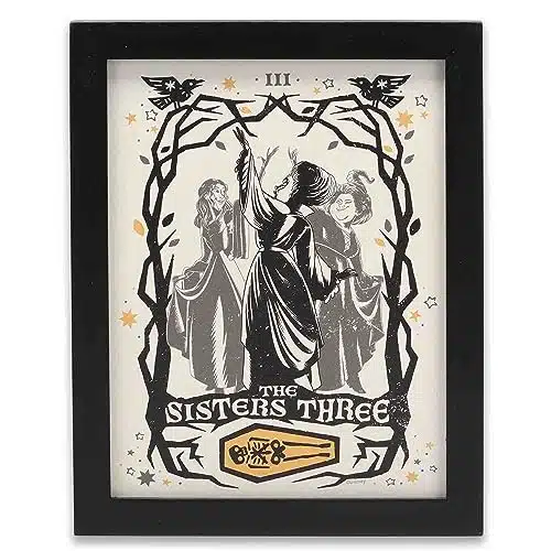 Disney Hocus Pocus The Sisters Three Framed Wood Wall Decor   Spooky Sanderson Sisters Decoration for Halloween Decor