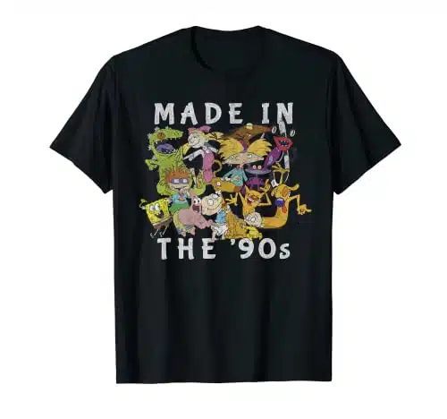 Nickelodeon Made In The 's Faded Character Collage T Shirt