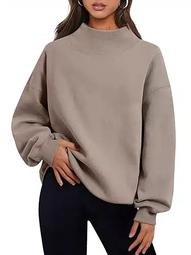 Trendy Queen Oversized Sweatshirts For Women Turtleneck Pullover Fleece Long Sleeve Hoodies Tops Fall Outfits YK Fashion Clothes