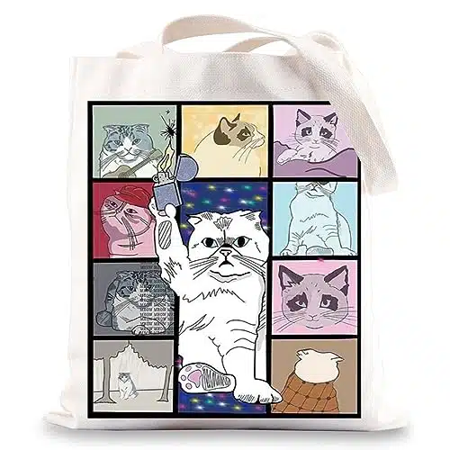 BWWKTOP Cat Tour Tote Bag Singer Concert Inspired Gifts Singer Concert Tour Gifts Music Inspired Shoulder Bag(Cat tour)