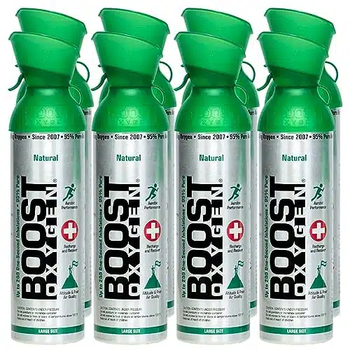 Boost Oxygen Canned Liter Natural Oxygen Inhaler Canister Bottle for High Altitudes, Athletes, and More, Flavorless (Pack)