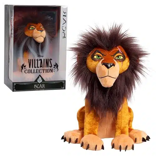 Disney Villains Collection Scar Plush Stuffed Animal, The Lion King, Kids Toys for Ages Up by Just Play