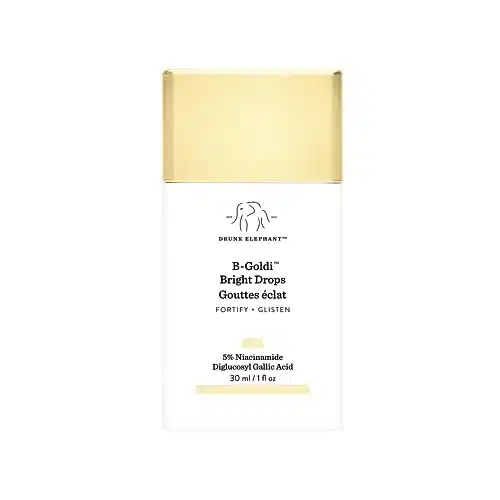 Drunk Elephant B Goldi Bright Drops   fl oz Illuminates Skin & Fades Hyperpigmentation with % Niacinamide Diglucosyl Gallic Acid Free of Essential Oils, Silicones Fragrances C