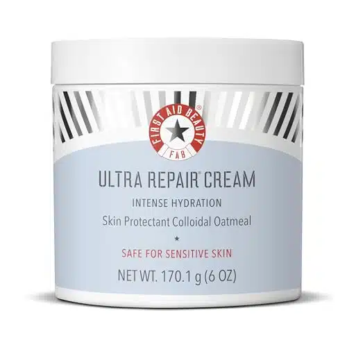 First Aid Beauty Ultra Repair Cream Intense Hydration Moisturizer for Face and Body  Rich Whipped Texture Strengthens Skin Barrier + Instantly Relieves Dry, Distressed Skin + 