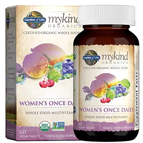 Garden of Life Organics Multivitamin for Women   Women's Once Daily Multi   Tablets, Whole Food Multi with Iron, Biotin, Vegan Organic Vitamin for Women's Health, Energy Hair 