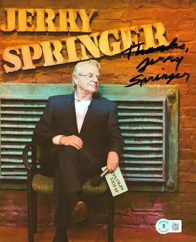 Jerry Springer Thanks Authentic Signed xPhoto Autographed BAS #BJ