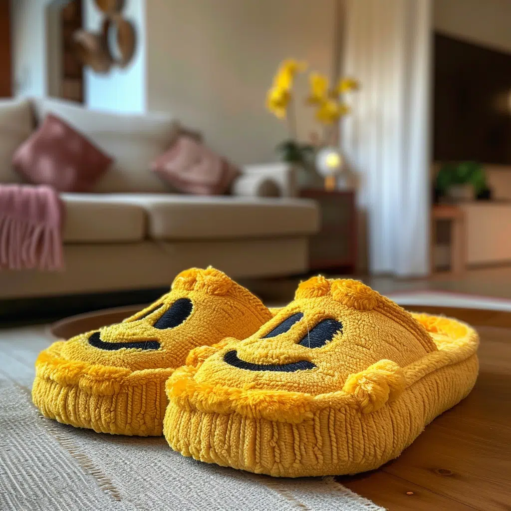 smiley face slippers