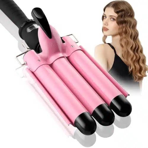 Barrel Curling Iron Hair Crimper Aleath Dual Voltage Three Barrels Hair Waver   inch Curler Wand