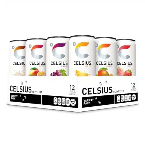 CELSIUS Assorted Flavors Official Variety Pack, Functional Essential Energy Drinks, Fl Oz (Pack of )