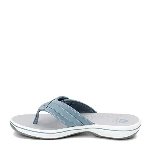 Clarks Womens Breeze SEA Sandal,Blue Grey Synthetic,