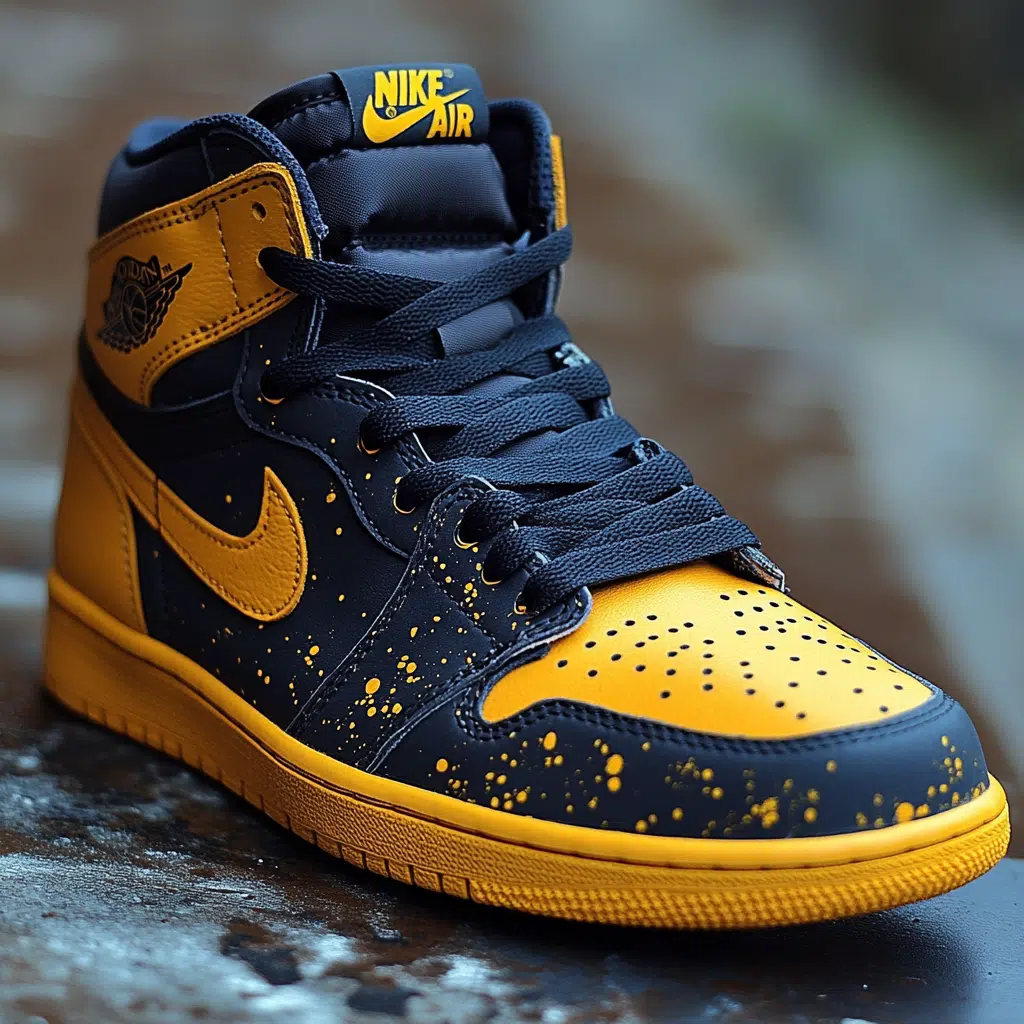 black and yellow jordans